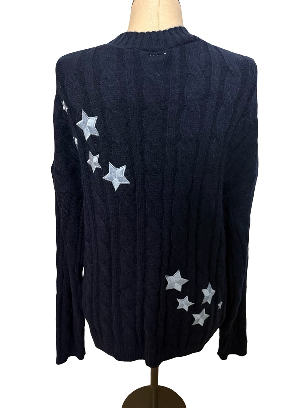 Taylor Swift Midnights Cardigan with Light Blue Star Patches - Picture 3 of 5